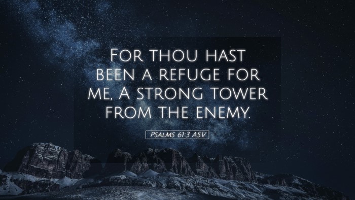 Picture 05 - Psalms 61:3 ASV Desktop Wallpaper - For thou hast been a refuge for me, A strong - Desktop Bible Verse Wallpaper