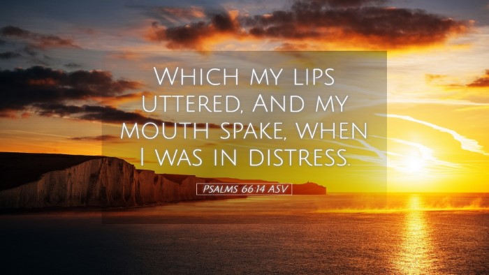 Picture 05 - Psalms 66:14 ASV Desktop Wallpaper - Which my lips uttered, And my mouth spake, when I - Desktop Bible Verse Wallpaper