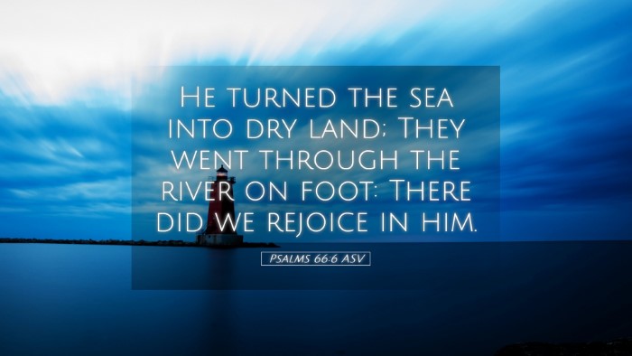 Picture 05 - Psalms 66:6 ASV Desktop Wallpaper - He turned the sea into dry land; They went - Desktop Bible Verse Wallpaper