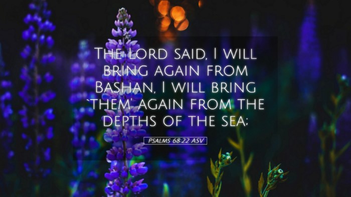Picture 05 - Psalms 68:22 ASV Desktop Wallpaper - The Lord said, I will bring again from Bashan, I - Desktop Bible Verse Wallpaper