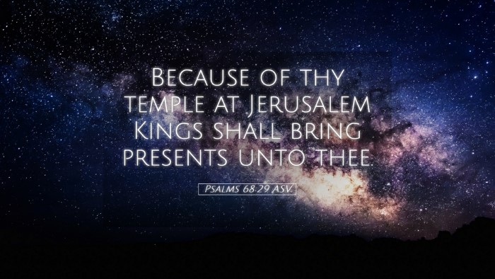 Picture 05 - Psalms 68:29 ASV Desktop Wallpaper - Because of thy temple at Jerusalem Kings shall - Desktop Bible Verse Wallpaper