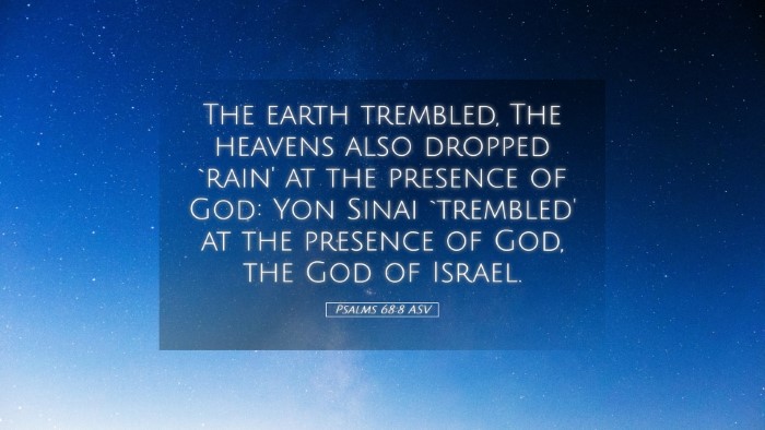 Picture 05 - Psalms 68:8 ASV Desktop Wallpaper - The earth trembled, The heavens also dropped - Desktop Bible Verse Wallpaper