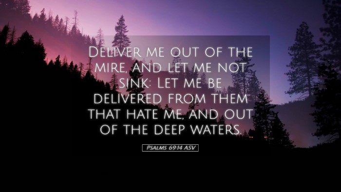 Picture 05 - Psalms 69:14 ASV Desktop Wallpaper - Deliver me out of the mire, and let me not sink: - Desktop Bible Verse Wallpaper