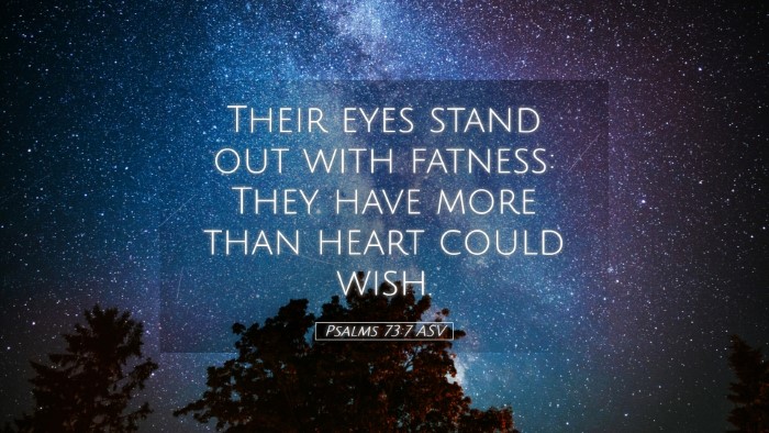 Picture 05 - Psalms 73:7 ASV Desktop Wallpaper - Their eyes stand out with fatness: They have more - Desktop Bible Verse Wallpaper