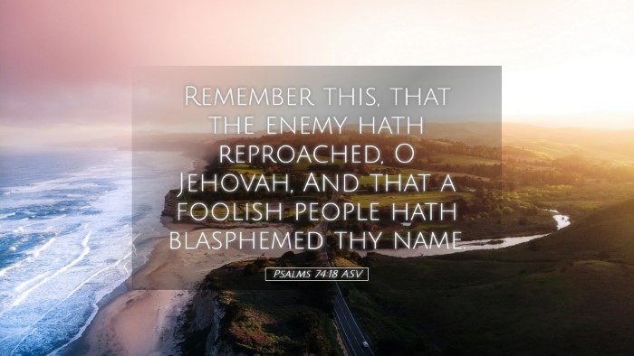 Picture 05 - Psalms 74:18 ASV Desktop Wallpaper - Remember this, that the enemy hath reproached, O - Desktop Bible Verse Wallpaper