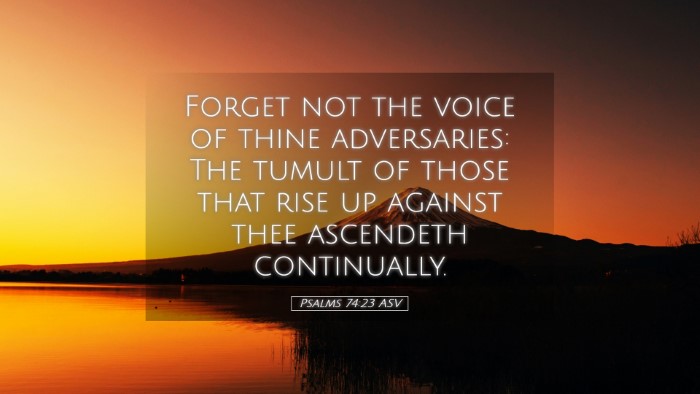 Picture 05 - Psalms 74:23 ASV Desktop Wallpaper - Forget not the voice of thine adversaries: The - Desktop Bible Verse Wallpaper