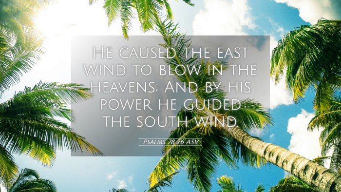 Picture 05 - Psalms 78:26 ASV Desktop Wallpaper - He caused the east wind to blow in the heavens; - Desktop Bible Verse Wallpaper