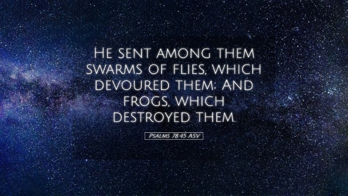 Picture 05 - Psalms 78:45 ASV Desktop Wallpaper - He sent among them swarms of flies, which - Desktop Bible Verse Wallpaper