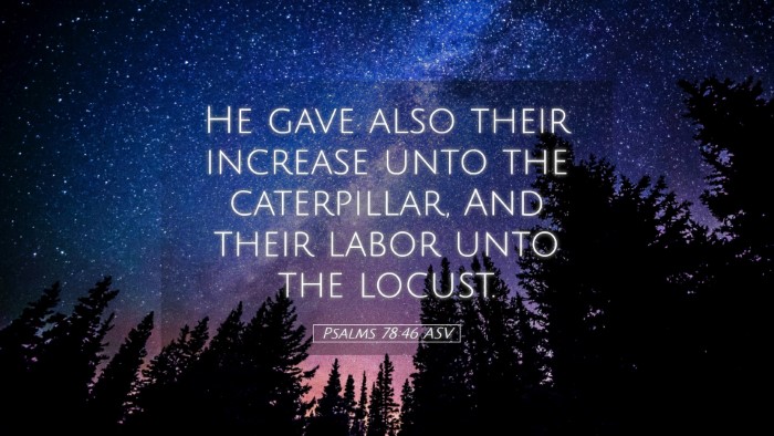 Picture 05 - Psalms 78:46 ASV Desktop Wallpaper - He gave also their increase unto the caterpillar, - Desktop Bible Verse Wallpaper