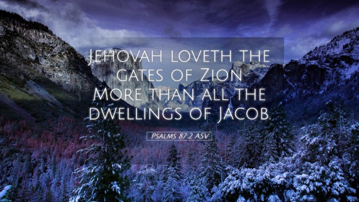 Picture 05 - Psalms 87:2 ASV Desktop Wallpaper - Jehovah loveth the gates of Zion More than all - Desktop Bible Verse Wallpaper
