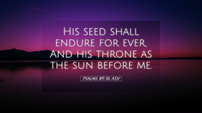 Picture 05 - Psalms 89:36 ASV Desktop Wallpaper - His seed shall endure for ever, And his throne as - Desktop Bible Verse Wallpaper