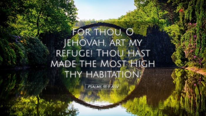 Picture 05 - Psalms 91:9 ASV Desktop Wallpaper - For thou, O Jehovah, art my refuge! Thou hast - Desktop Bible Verse Wallpaper