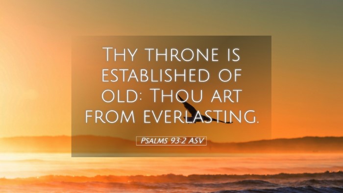 Picture 05 - Psalms 93:2 ASV Desktop Wallpaper - Thy throne is established of old: Thou art from - Desktop Bible Verse Wallpaper