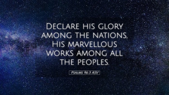 Picture 05 - Psalms 96:3 ASV Desktop Wallpaper - Declare his glory among the nations, His - Desktop Bible Verse Wallpaper