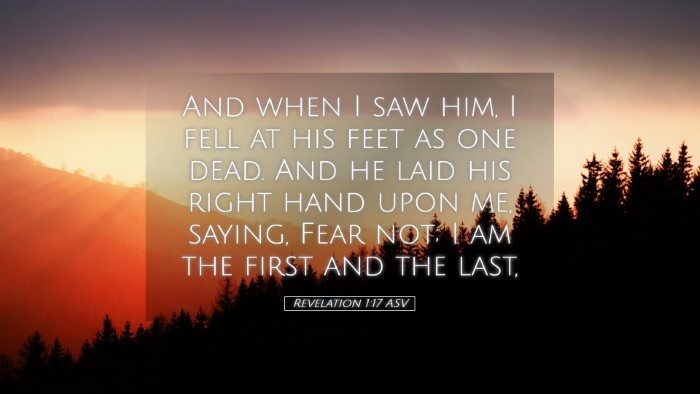 Picture 05 - Revelation 1:17 ASV Desktop Wallpaper - And when I saw him, I fell at his feet as one - Desktop Bible Verse Wallpaper