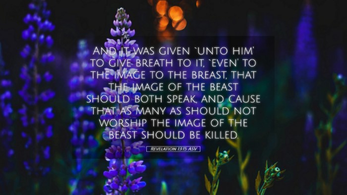 Picture 05 - Revelation 13:15 ASV Desktop Wallpaper - And it was given `unto him' to give breath to it, - Desktop Bible Verse Wallpaper