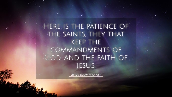 Picture 05 - Revelation 14:12 ASV Desktop Wallpaper - Here is the patience of the saints, they that - Desktop Bible Verse Wallpaper