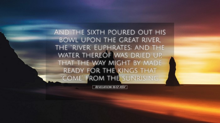 Picture 05 - Revelation 16:12 ASV Desktop Wallpaper - And the sixth poured out his bowl upon the great - Desktop Bible Verse Wallpaper