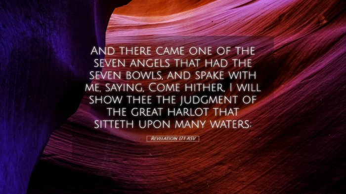 Picture 05 - Revelation 17:1 ASV Desktop Wallpaper - And there came one of the seven angels that had - Desktop Bible Verse Wallpaper