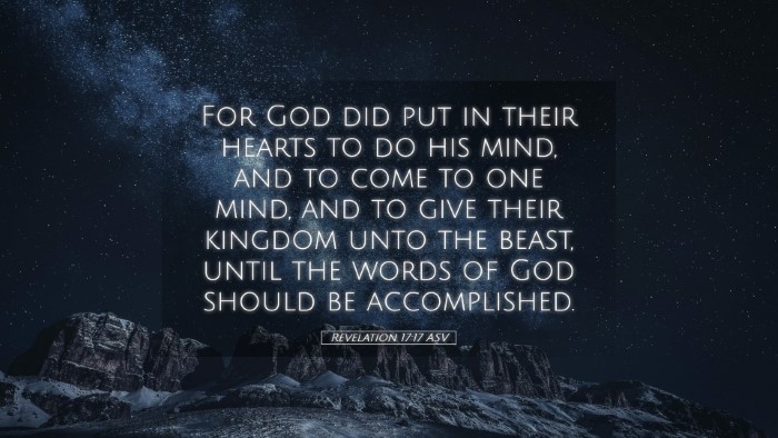 Picture 05 - Revelation 17:17 ASV Desktop Wallpaper - For God did put in their hearts to do his mind, - Desktop Bible Verse Wallpaper