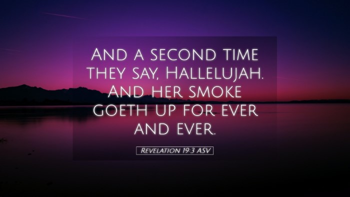 Picture 05 - Revelation 19:3 ASV Desktop Wallpaper - And a second time they say, Hallelujah. And her - Desktop Bible Verse Wallpaper