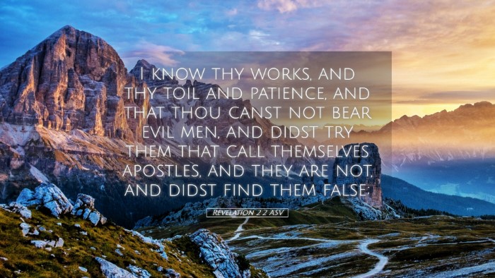 Picture 05 - Revelation 2:2 ASV Desktop Wallpaper - I know thy works, and thy toil and patience, and - Desktop Bible Verse Wallpaper