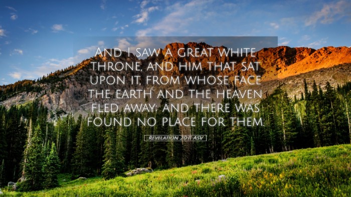 Picture 05 - Revelation 20:11 ASV Desktop Wallpaper - And I saw a great white throne, and him that sat - Desktop Bible Verse Wallpaper