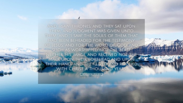 Picture 05 - Revelation 20:4 ASV Desktop Wallpaper - And I saw thrones, and they sat upon them, and - Desktop Bible Verse Wallpaper