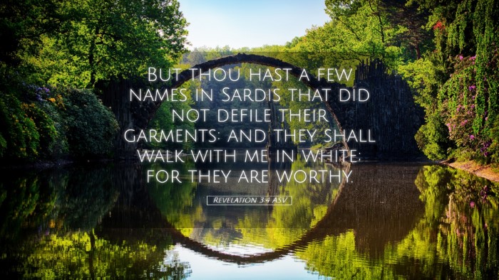 Picture 05 - Revelation 3:4 ASV Desktop Wallpaper - But thou hast a few names in Sardis that did not - Desktop Bible Verse Wallpaper