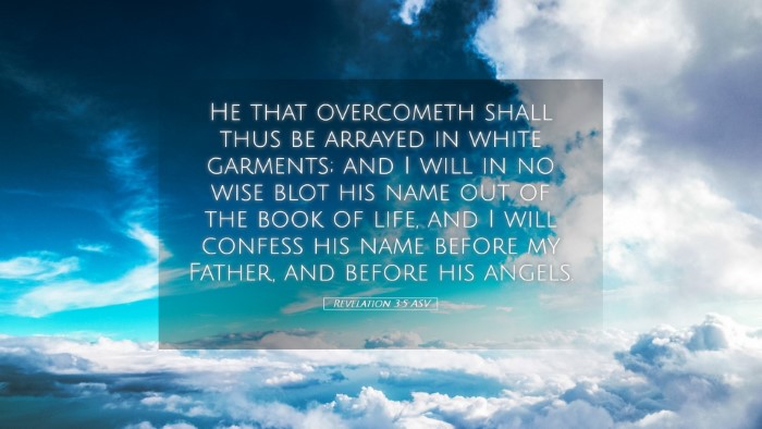 Picture 05 - Revelation 3:5 ASV Desktop Wallpaper - He that overcometh shall thus be arrayed in white - Desktop Bible Verse Wallpaper