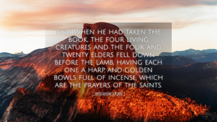 Picture 05 - Revelation 5:8 ASV Desktop Wallpaper - And when he had taken the book, the four living - Desktop Bible Verse Wallpaper