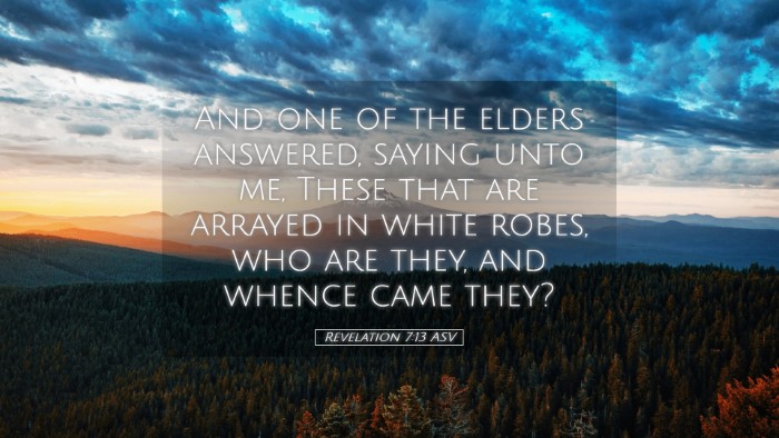Picture 05 - Revelation 7:13 ASV Desktop Wallpaper - And one of the elders answered, saying unto me, - Desktop Bible Verse Wallpaper