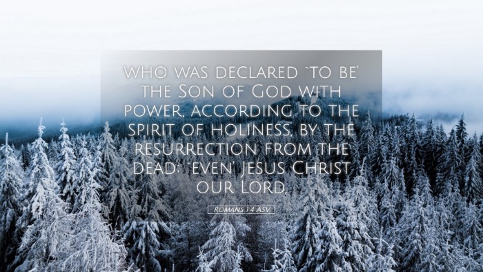 Picture 05 - Romans 1:4 ASV Desktop Wallpaper - who was declared `to be' the Son of God with - Desktop Bible Verse Wallpaper