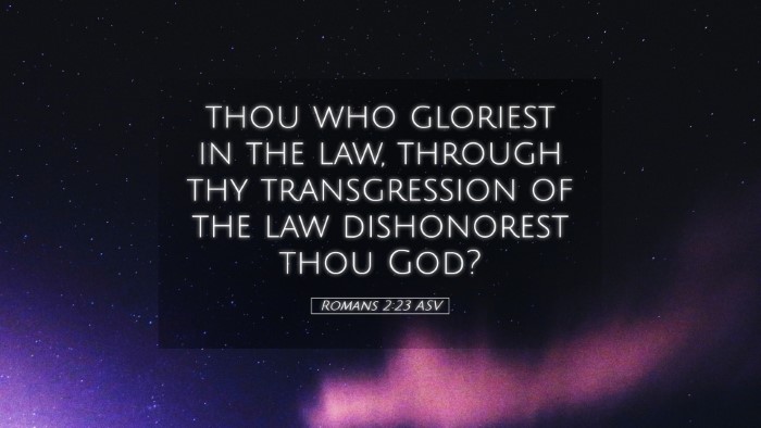 Picture 05 - Romans 2:23 ASV Desktop Wallpaper - thou who gloriest in the law, through thy - Desktop Bible Verse Wallpaper