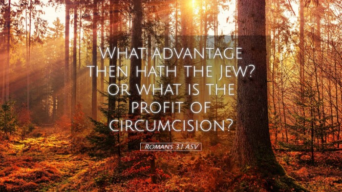 Picture 05 - Romans 3:1 ASV Desktop Wallpaper - What advantage then hath the Jew? or what is the - Desktop Bible Verse Wallpaper