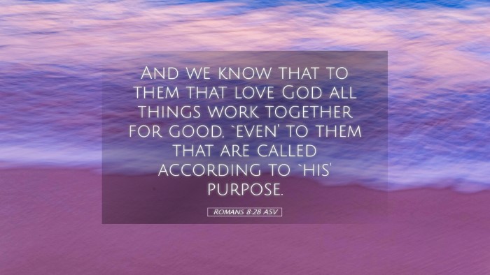 Picture 05 - Romans 8:28 ASV Desktop Wallpaper - And we know that to them that love God all things - Desktop Bible Verse Wallpaper