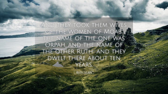 Picture 05 - Ruth 1:4 ASV Desktop Wallpaper - And they took them wives of the women of Moab; - Desktop Bible Verse Wallpaper