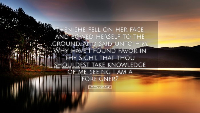 Picture 05 - Ruth 2:10 ASV Desktop Wallpaper - Then she fell on her face, and bowed herself to - Desktop Bible Verse Wallpaper