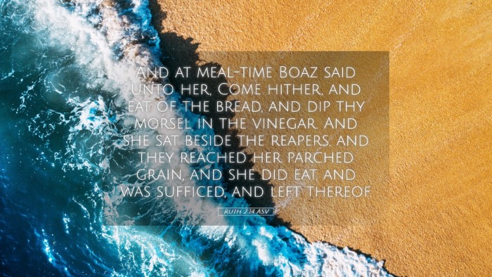 Picture 05 - Ruth 2:14 ASV Desktop Wallpaper - And at meal-time Boaz said unto her, Come hither, - Desktop Bible Verse Wallpaper