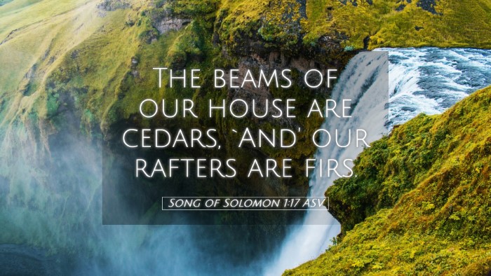 Picture 05 - Song of Solomon 1:17 ASV Desktop Wallpaper - The beams of our house are cedars, `And' our - Desktop Bible Verse Wallpaper