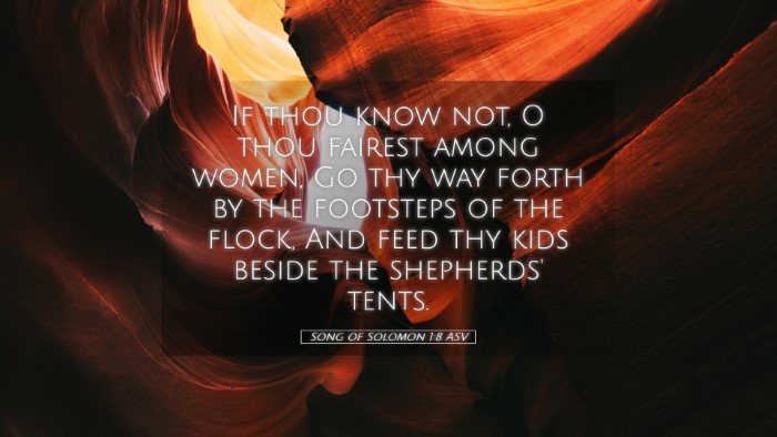 Picture 05 - Song of Solomon 1:8 ASV Desktop Wallpaper - If thou know not, O thou fairest among women, Go - Desktop Bible Verse Wallpaper