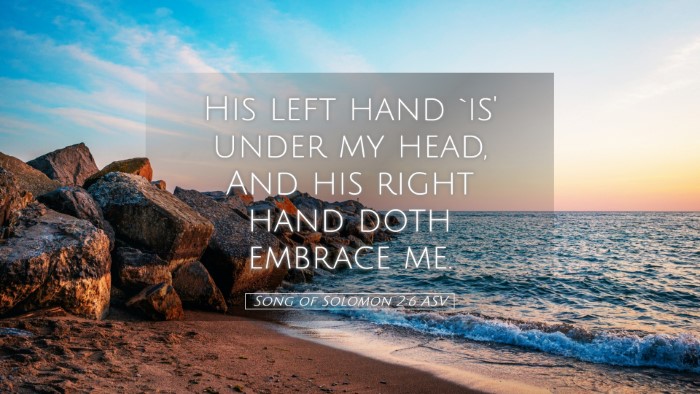 Picture 05 - Song of Solomon 2:6 ASV Desktop Wallpaper - His left hand `is' under my head, And his right - Desktop Bible Verse Wallpaper