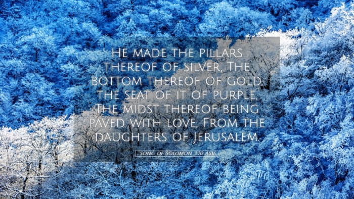 Picture 05 - Song of Solomon 3:10 ASV Desktop Wallpaper - He made the pillars thereof of silver, The bottom - Desktop Bible Verse Wallpaper