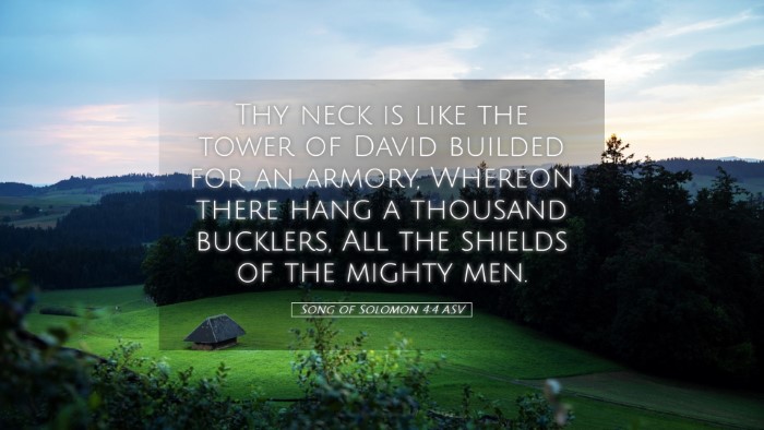 Picture 05 - Song of Solomon 4:4 ASV Desktop Wallpaper - Thy neck is like the tower of David builded for - Desktop Bible Verse Wallpaper