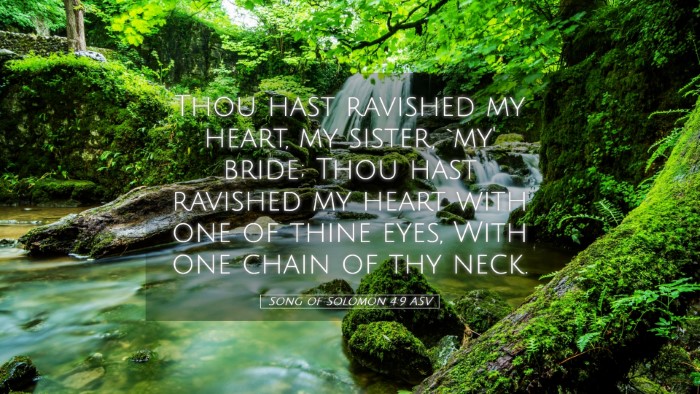 Picture 05 - Song of Solomon 4:9 ASV Desktop Wallpaper - Thou hast ravished my heart, my sister, `my' - Desktop Bible Verse Wallpaper