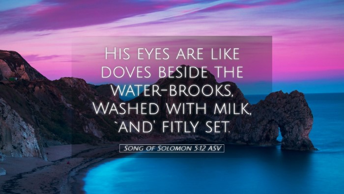 Picture 05 - Song of Solomon 5:12 ASV Desktop Wallpaper - His eyes are like doves beside the water-brooks, - Desktop Bible Verse Wallpaper