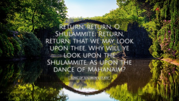 Picture 05 - Song of Solomon 6:13 ASV Desktop Wallpaper - Return, return, O Shulammite; Return, return, - Desktop Bible Verse Wallpaper