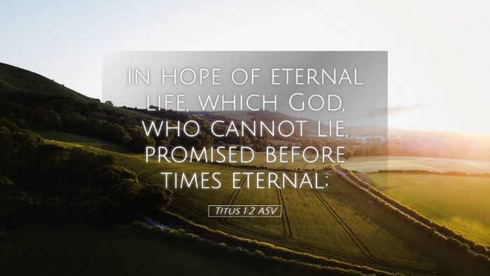 Picture 05 - Titus 1:2 ASV Desktop Wallpaper - in hope of eternal life, which God, who cannot - Desktop Bible Verse Wallpaper