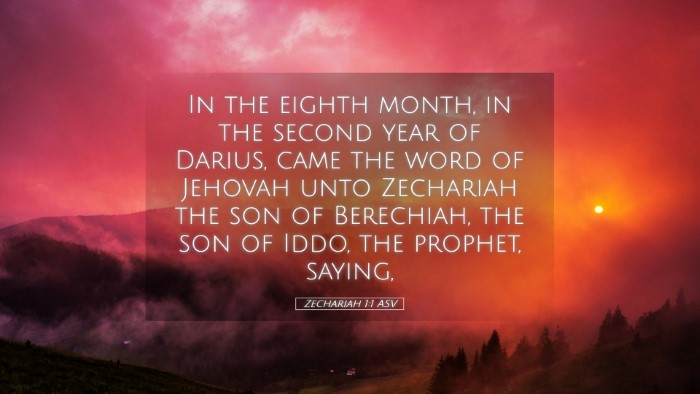 Picture 05 - Zechariah 1:1 ASV Desktop Wallpaper - In the eighth month, in the second year of - Desktop Bible Verse Wallpaper