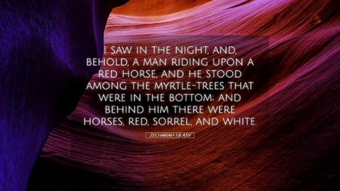 Picture 05 - Zechariah 1:8 ASV Desktop Wallpaper - I saw in the night, and, behold, a man riding - Desktop Bible Verse Wallpaper